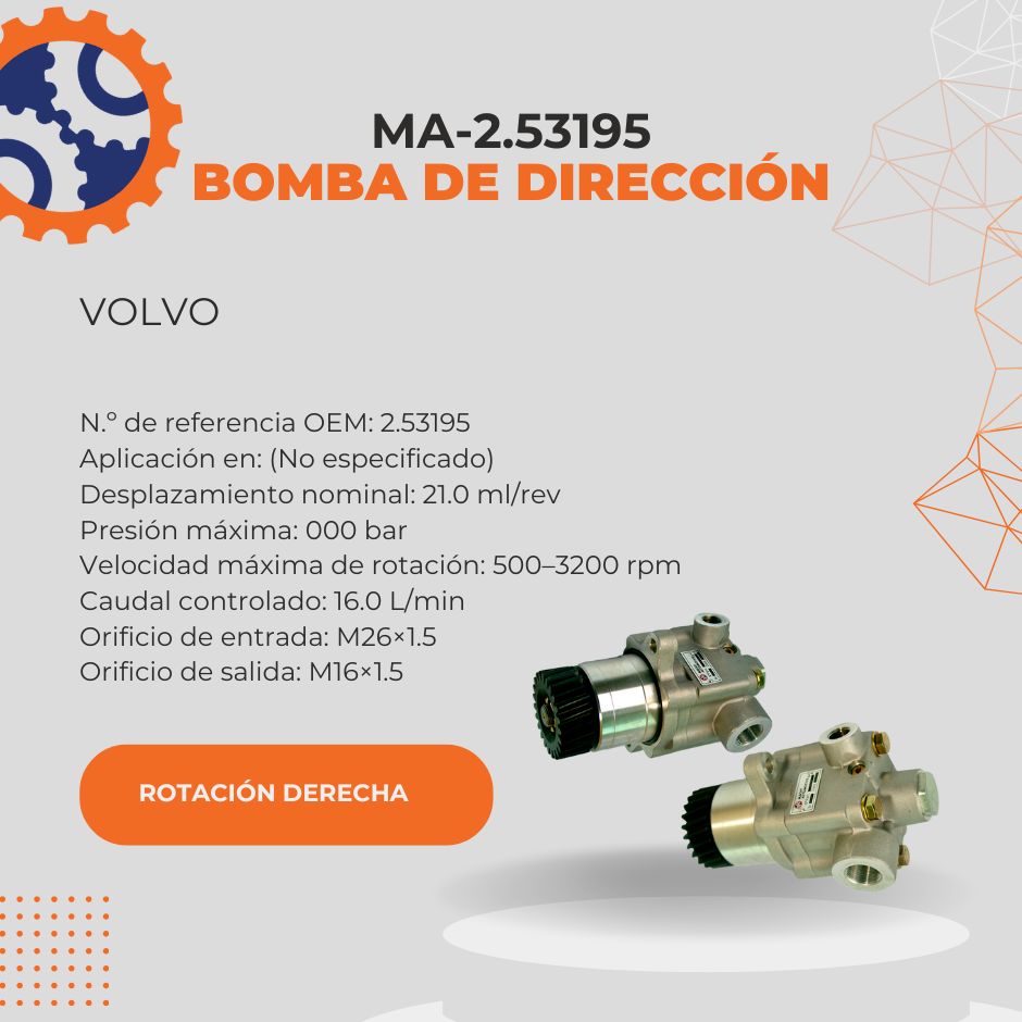 BOMBA DE DIRECCION VOLVO (ROTACION DERECHA) MA-2.53195