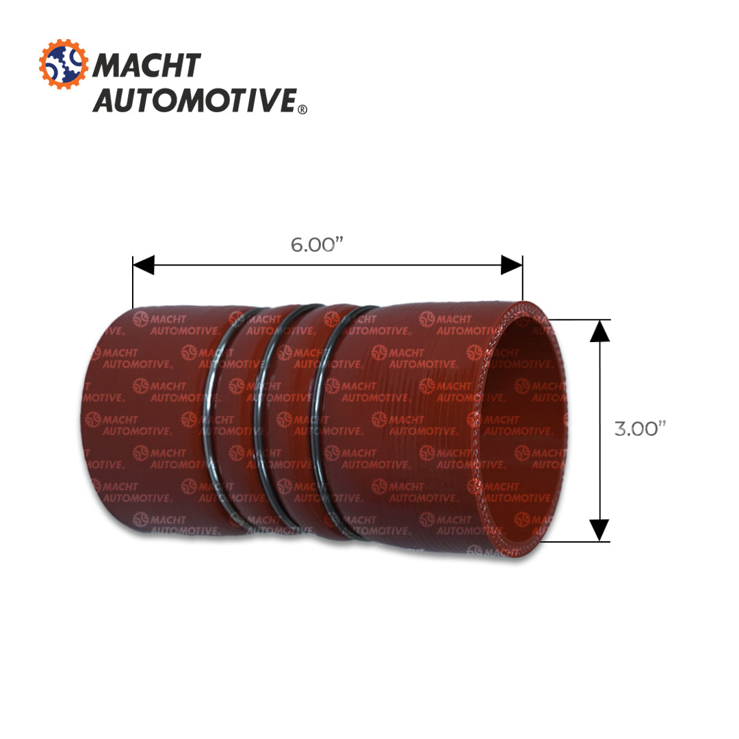 Manguera Post Enfriador Recta Silicona MA-26200 3" (76mm) x 6" Larga 3 Anillos Turbo