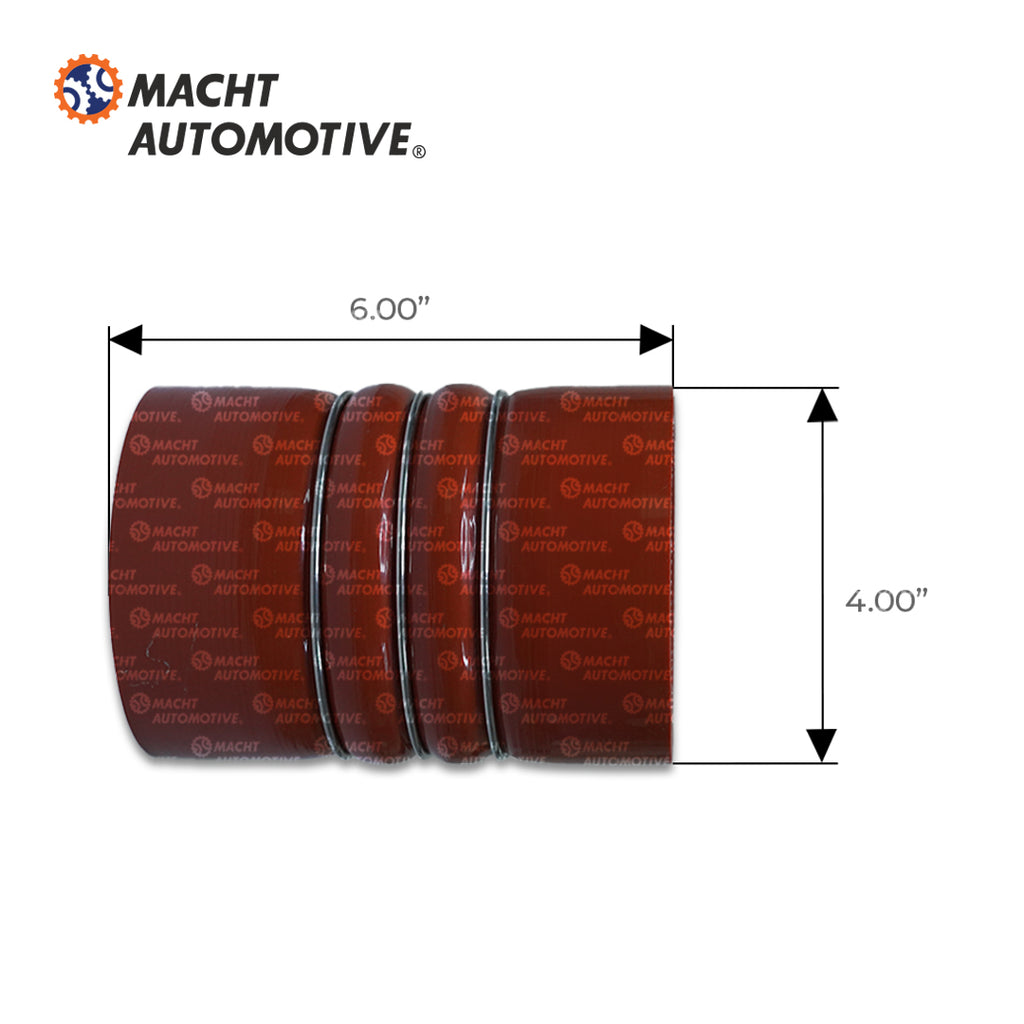 Manguera Post Enfriador Recta Silicona MA-26203 4" (102mm) x 6" Larga 3 Anillos Turbo