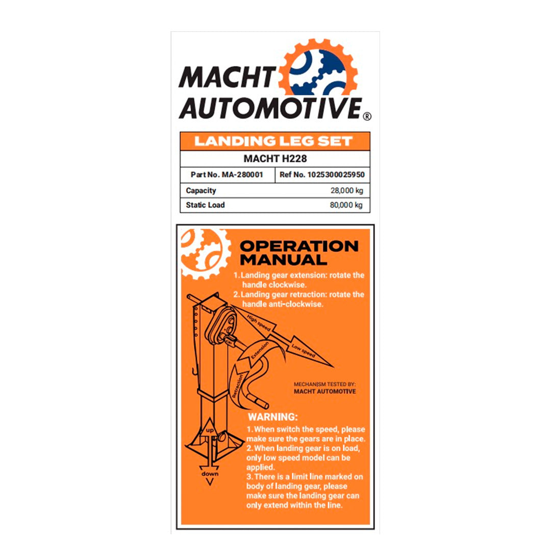 JUEGO DE PATINES DE LEVANTE 17" H228 CAP 28,000 MA-280001