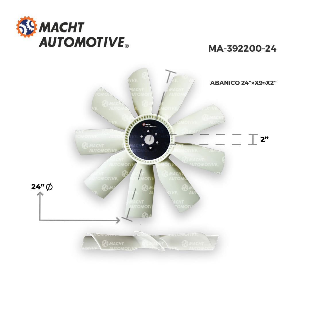 Ventilador Plano de 9 Aspas x 24" para Servicio Pesado MA-392200-24