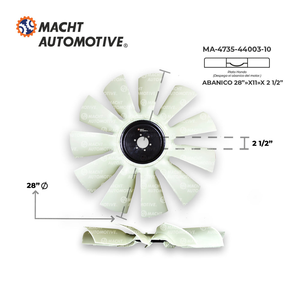Ventilador Hondo 28" 11 Aspas Piloto 2.5" (Inset) MA-4735-44003-10