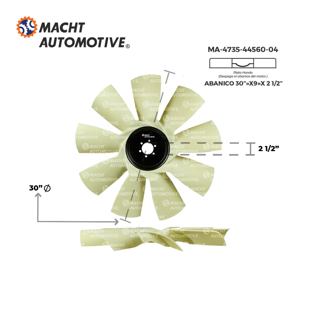 Ventilador Hondo 30" 9 Aspas Piloto 2.5" (ProStar) MA-4735-44560-04