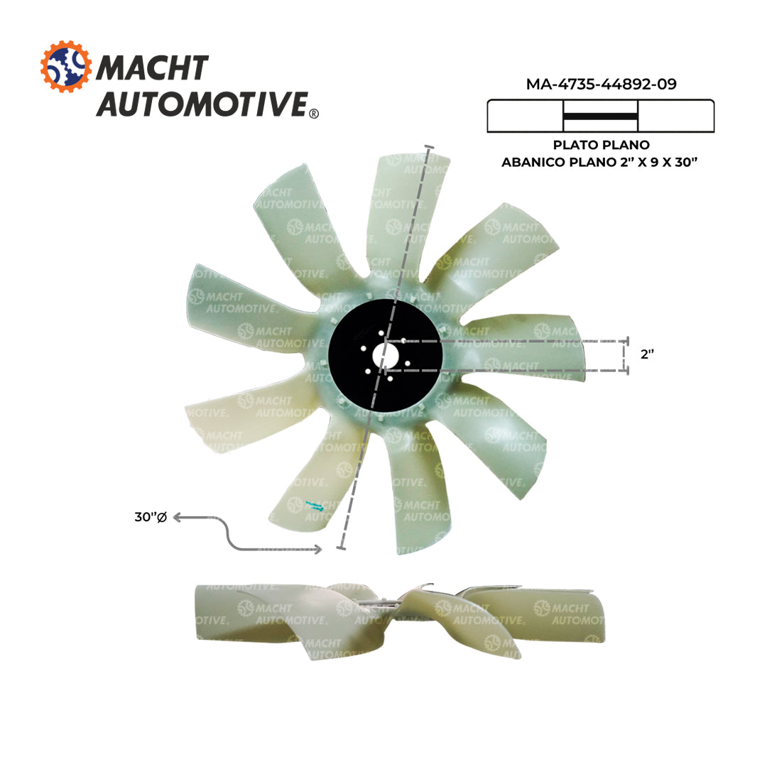 Ventilador Plano 2 De Centro X 9 Aspas X 30 De Largo MA-4735-44892-09