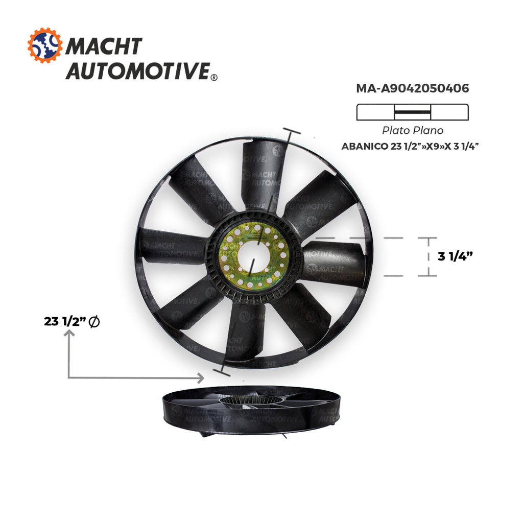 Ventilador Mercedes-Benz OM904 Motor Delantero 4 Tornillos MA-A9042050406