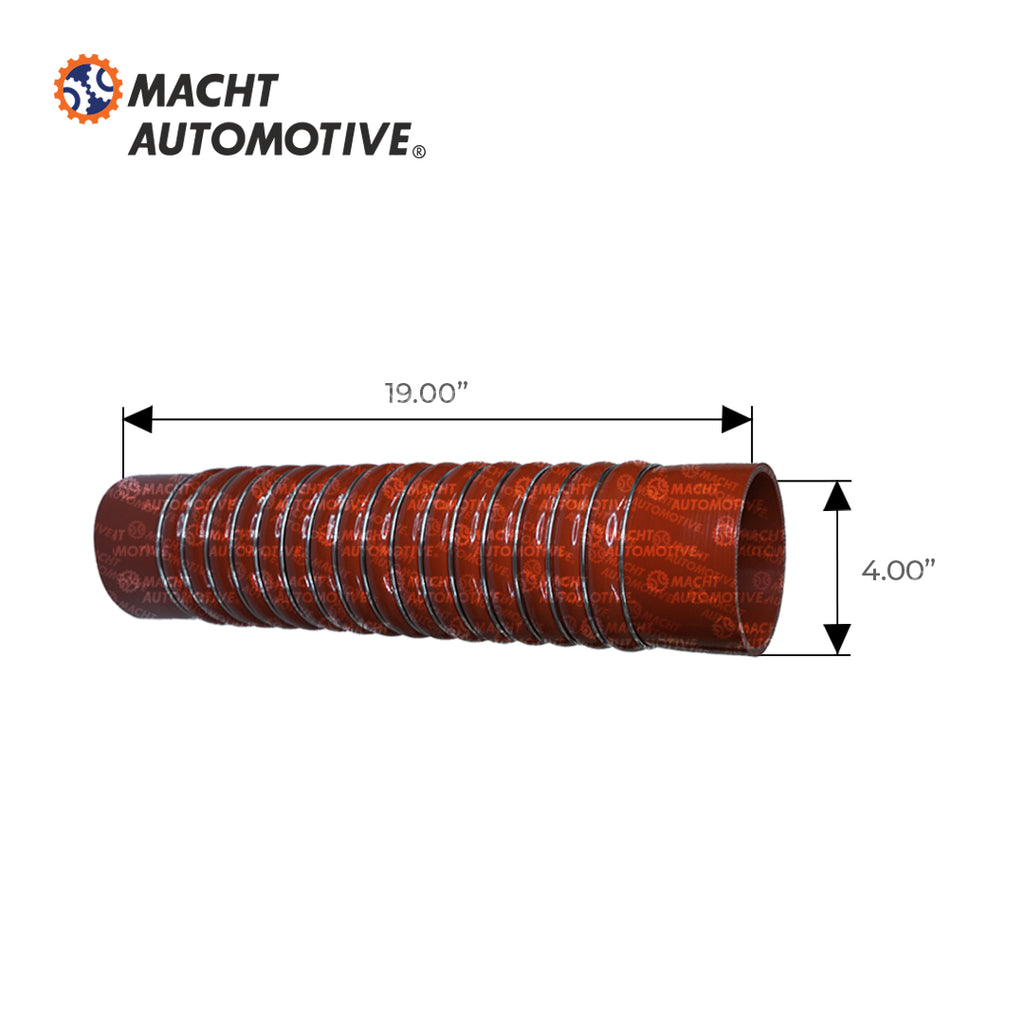 Manguera Post Enfriador Recta Silicona MA-D50-1024 4" (102mm) x 19" L 4 Anillos Turbo