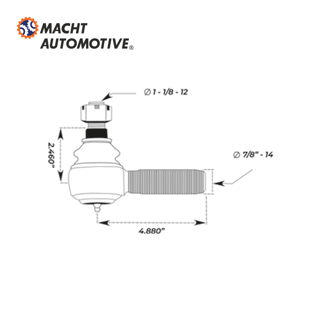 Meritor R230061 Terminal Dirección Derecha MA-ES187R Barra Transversal Meritor R230061 ...
