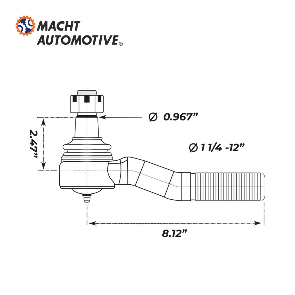 Terminal Dirección Derecha MA-ES1942R Barra Transversal Meritor Kenworth International