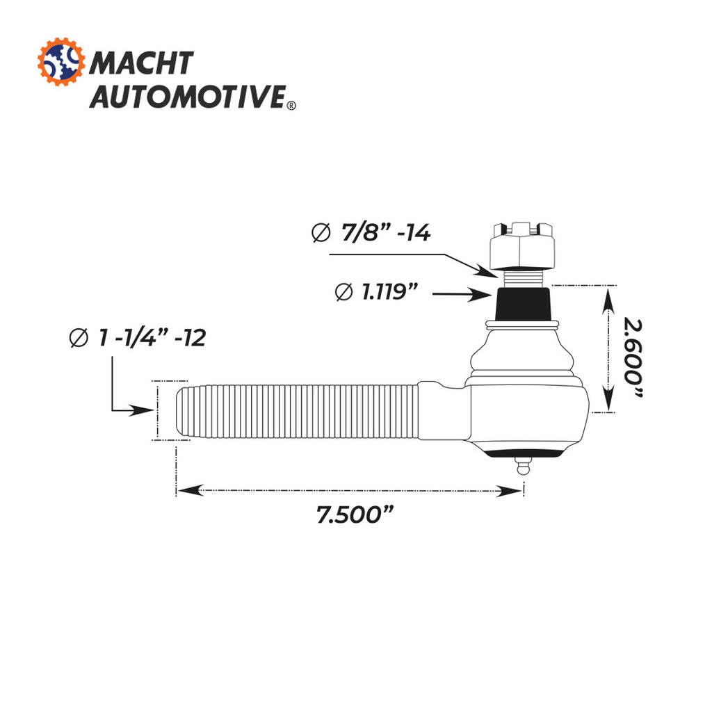Terminal Dirección Izquierda MA-ES2090L Barra Transversal Meritor