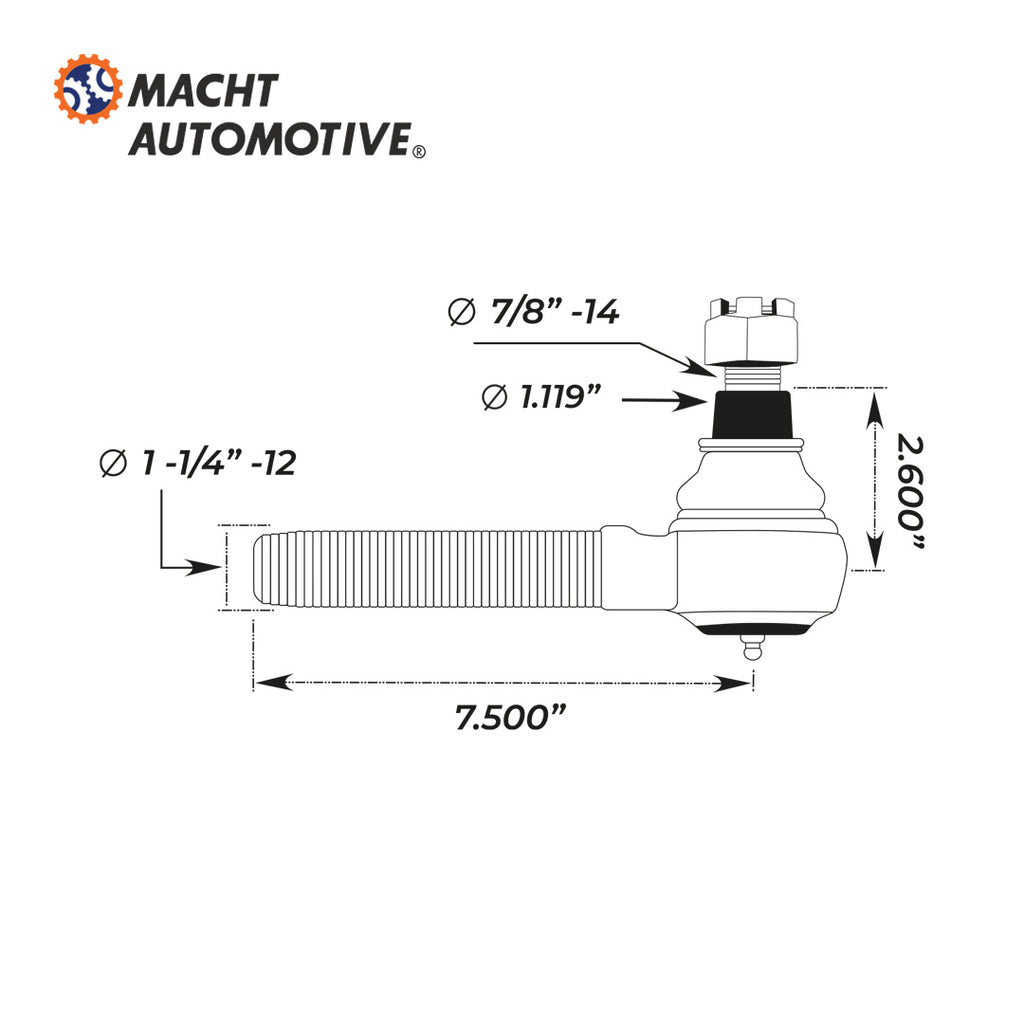 Terminal Dirección Derecha MA-ES2091R Barra Transversal Meritor