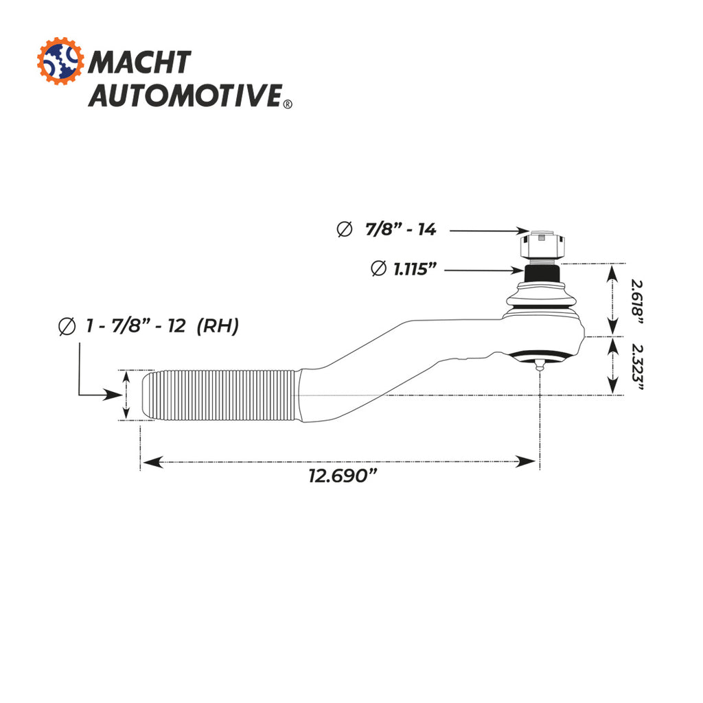 Terminal de Dirección Derecha MA-ES3030R Barra Transversal Camión Meritor