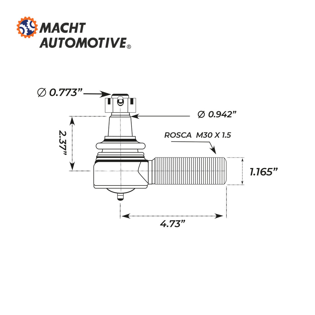 Terminal Dirección Izquierda MA-ES3092471L Barra Transversal Volvo