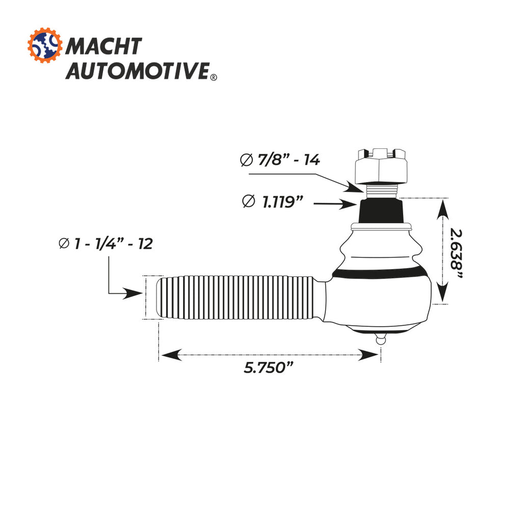 Terminal Dirección Derecha MA-ES431R Barra Transversal Meritor R230070 TRW